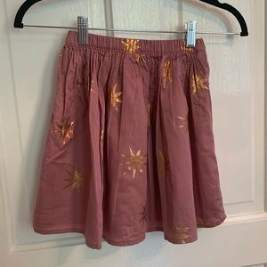 Tea Collection mauve skirt with metallic copper star print. Girls size 7